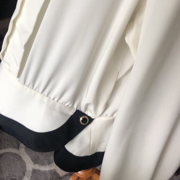 Vintage Pleated Josephine Blouse with Gold-rimmed Shiny Black Buttons!! Size 24W - Picture 9 of 11